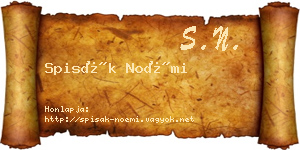 Spisák Noémi névjegykártya